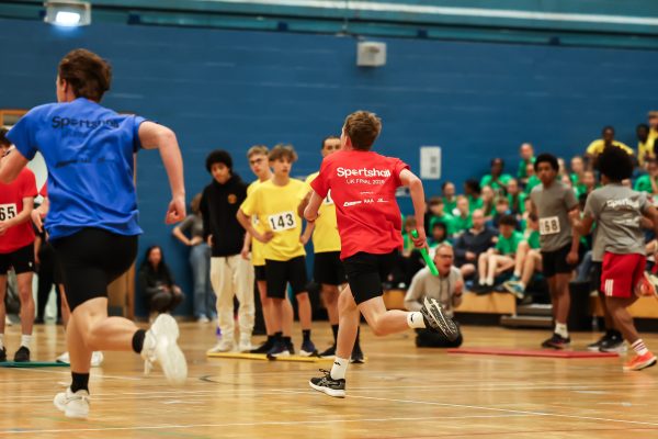 An athlete competing in a Sportshall relay