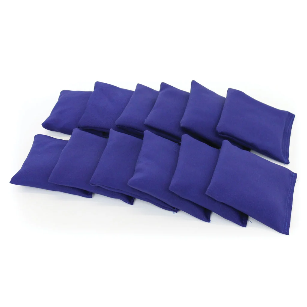 Square Cotton Bean Bag – Blue, Bag of 12